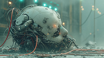 Futuristic AI Robot Head - Sci-Fi, Sci Fi, artificial intelligence, robot, robot ruin, cybernetic HD wallpaper