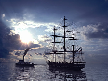Transport, Water, Sky, Ships, Sea, Sun HD wallpaper