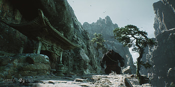 Black Myth: Wukong - Mystical Mountain Temple Scene, video game, Black Myth: Wukong HD wallpaper