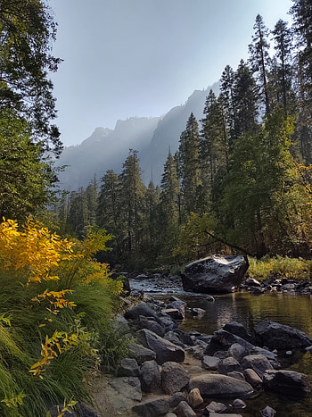 Landscape, Nature, Rivers, Trees, Stones, Mountains HD phone wallpaper
