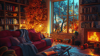 Cozy Autumn Vibes: Living Room, cozy autumn aesthetic, living room, autumn decor HD wallpaper