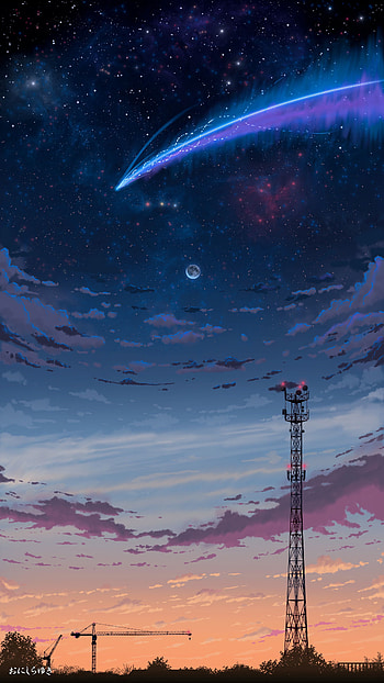 Sky, Art, Night, Dark, Comet HD phone wallpaper