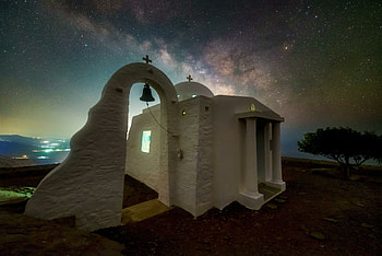 Night, church, art HD wallpaper
