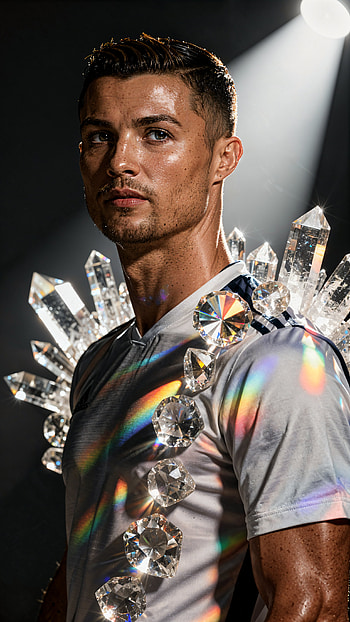 Prismatic Striker | Crystal Spotlight | Iridescent Goal | Stadium Shine | Champion Glow, Cristiano Ronaldo, Man, Portrait HD phone wallpaper