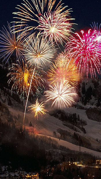 Happy New Year, Colorful, Crackers HD phone wallpaper