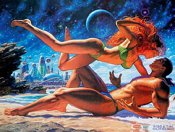 The Beach, couple, night, play, beach HD wallpaper
