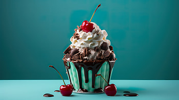 Fudge Sundae Ice Cream, ice cream, food, sundae HD wallpaper