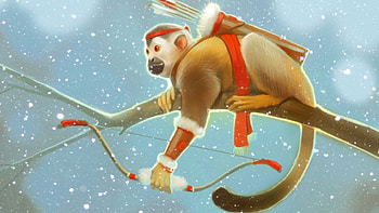 Acher monkey, acher, lookout, monkey, christmas HD wallpaper