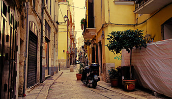 Cities, Architecture, Building, Motorcycle, Street, Sidewalk HD wallpaper