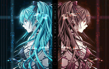 Hatsune Miku & Zatsune Miku, miku, hatsune miku, zatsune, hatsune, zatsune miku, vocaloid, miku hatsune, miku zatsune HD wallpaper