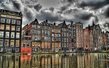 House reflected on water, sky, water, house, nice HD wallpaper