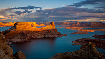Alstrom Point Lake Powell Utah Usa, alstrom-point, nature, mountains, mountain, lake, pond, sky, usa, clouds HD wallpaper