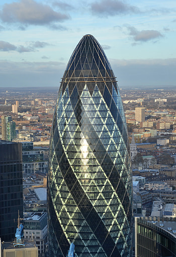 The Gherkin, Aerial view, London architecture HD phone wallpaper