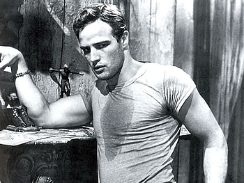 Marlon Brando, young, actor, fear look, black and white pic, male, hard face HD wallpaper