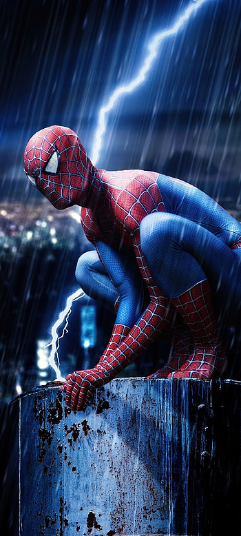 Spider-man, art, blue, movie HD phone wallpaper