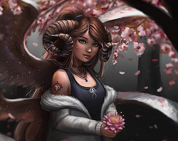 Fantasy, Aries girl, art HD wallpaper
