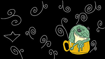Sabop / A toad on a cup of warm water, Abstract HD wallpaper