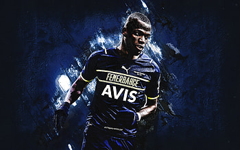 Enner Valencia, Fenerbahce, Ecuadorian soccer player, blue stone background, football, Valencia Fenerbahce HD wallpaper