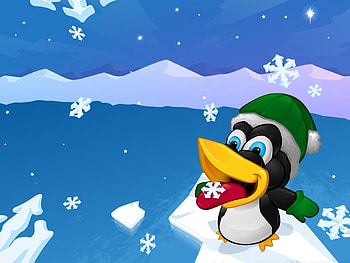 Winter, Pinguins, , Snowflakes HD wallpaper