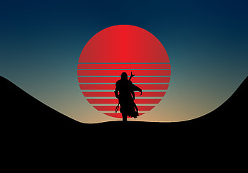 The Mandalorian, star wars, minimal, walk HD wallpaper