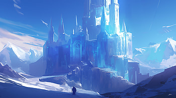 Enchanted Ice Castle Fantasy, fantasy, castle, fantasy castle, ice, landscape, fantasy landscape HD wallpaper