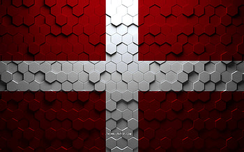 Flag of Como, honeycomb art, Como hexagons flag, Como, 3d hexagons art, Como flag HD wallpaper