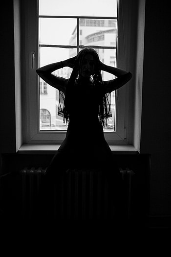 Dark, Silhouette, Girl, Bw, Chb, Dreadlocks HD phone wallpaper