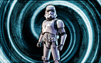 Imperial Stormtrooper, blue grunge background, Fortnite, vortex, Fortnite characters, Imperial Stormtrooper Skin, Fortnite Battle Royale, Imperial Stormtrooper Fortnite HD wallpaper