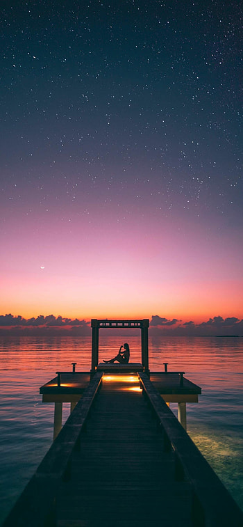 Maldives sunset, Tranquil beauty, Breathtaking views, Serene ambiance HD phone wallpaper