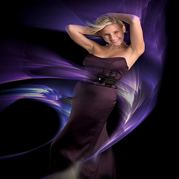 PURPLE LIGHT, model, blond, light, dress, woman, beauty, female HD wallpaper