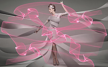 A dancer, model, ribbon, girl, people, fashion, pink, abstract, pretty, dancers HD wallpaper
