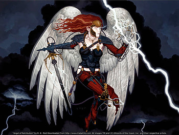 Lightning Angel, lightning, angel, winged, warrior HD wallpaper