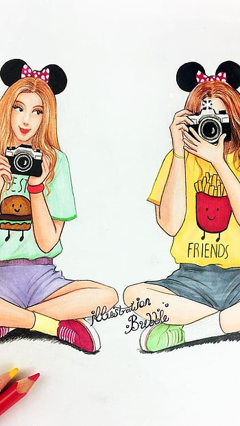 Anime Best Friends, graph HD phone wallpaper