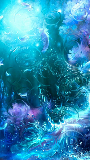 Underwater Beauty, green, blue, bubbles HD phone wallpaper