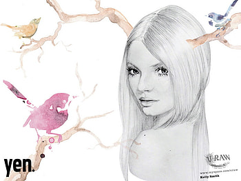 angel, sweet, bird, soft, girl, fenimine, pretty, flowers, hair, pure, innocence HD wallpaper