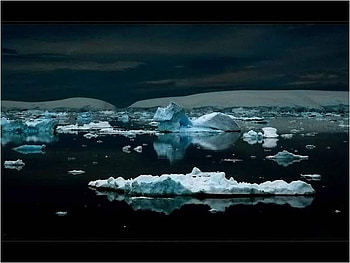 Antarctica 2, night, blue, cold, weather, sky, water, ice HD wallpaper