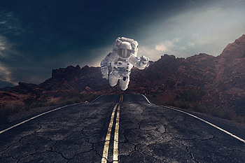 Stones, Rocks, Miscellanea, Miscellaneous, Road, Asphalt, Astronaut, Gravity HD wallpaper