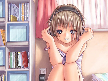 ♬A Music Lover ღ, blue eyes, Music Lover, heads, girl, dress, anime girl, books, music, listening to music, white hair, cool, library, happy, female HD wallpaper