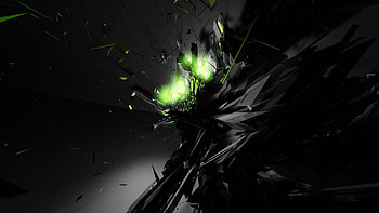 Black Abstract Green Glow HD wallpaper