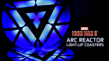 Marvel Iron Man 3 Arc Reactor Light-Up Coasters from ThinkGeek - YouTube HD wallpaper