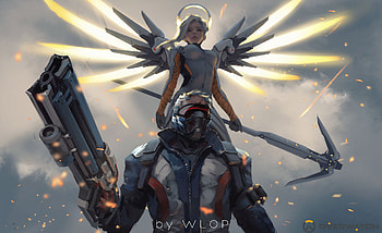 Mercy And Soldier 76 Overwatch Artwork, mercy-overwatch, overwatch, games, xbox-games, ps-games, pc-games, soldier-76, artwork HD wallpaper