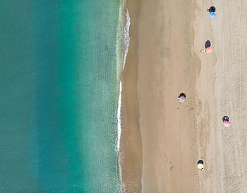 Nature, Sea, Beach, Sand, View From Above, Coast HD wallpaper