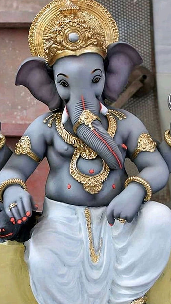 3d Ganesh, Black And White, Statue HD phone wallpaper