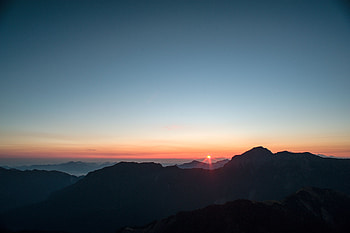Nature, Sunset, Sky, Mountains, View From Above, Vertex, Tops HD wallpaper