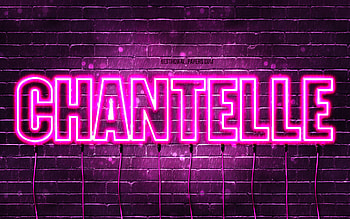 Happy Birtay Chantelle, , pink neon lights, Chantelle name, creative, Chantelle Happy Birtay, Chantelle Birtay, popular french female names, with Chantelle name, Chantelle HD wallpaper