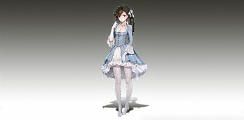 Maid, anime girl, beautiful, minimal, original HD wallpaper