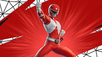 Fortnite Power Rangers – Red Ranger Action Shot, video game, Fortnite, Power Rangers, Red Ranger HD wallpaper