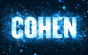Happy Birtay Cohen, , blue neon lights, Cohen name, creative, Cohen Happy Birtay, Cohen Birtay, popular american male names, with Cohen name, Cohen HD wallpaper
