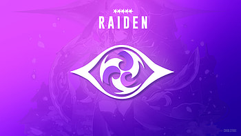 Baal Raiden Shogun Purple Blue Background Genshin Impact HD wallpaper