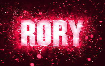 Happy Birtay Rory, , pink neon lights, Rory name, creative, Rory Happy Birtay, Rory Birtay, popular american female names, with Rory name, Rory HD wallpaper